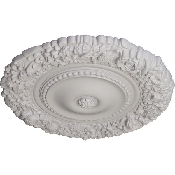 Marseille Ceiling Medallion (Fits Canopies Up To 7 3/8), Hand-Painted Ultra Pure White, 21OD X 2P